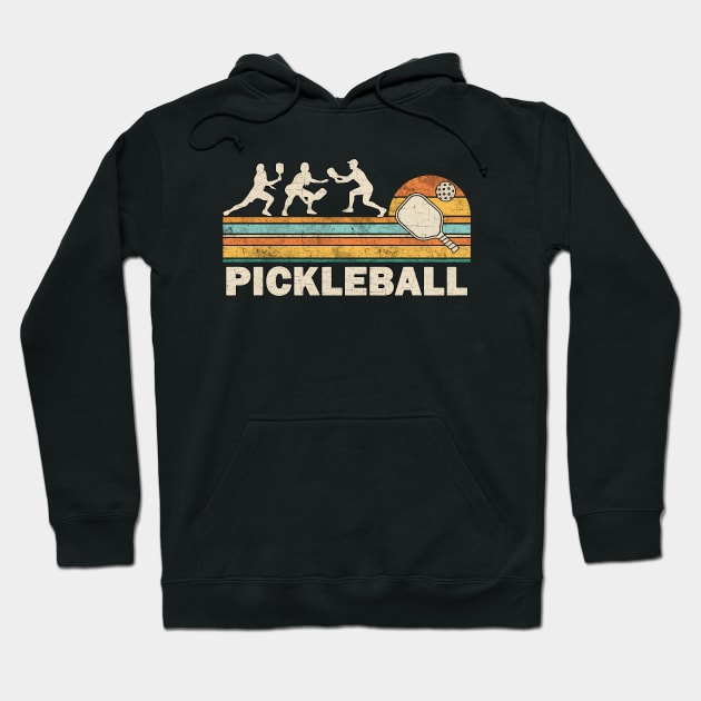 Pickleball Vintage Distressed Retro Players Hoodie by valentinahramov